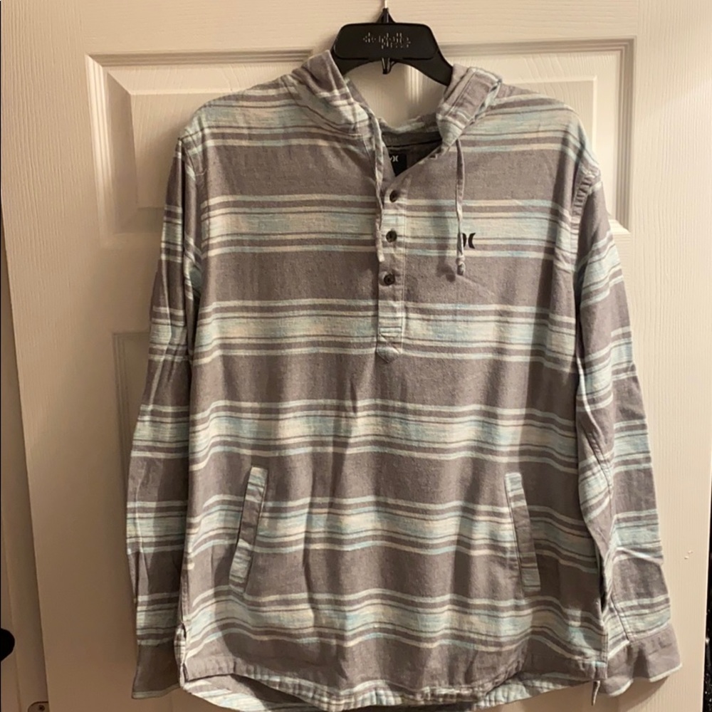 Hurley 1/4 button down hoodie